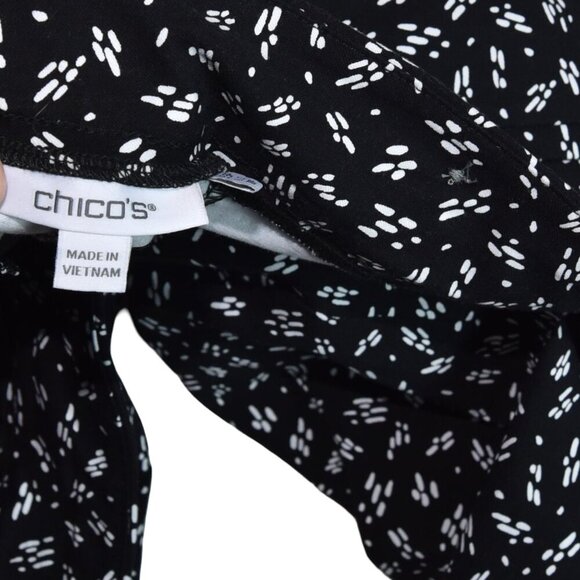 Chico's Brigitte Line Print Wide Leg Crop Pants Size 3.5 Petite (18) Pull On - Picture 3 of 8